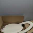 HIGHCRAFT Premium Elongated Toilet Seat with Slow-Close Design & Adjustable Hinges - Molded Wood Toilet Seat - Fits Standard Elongated Toilets - Oval Seat in Bone/Beige