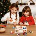 DIYDEC Christmas Wooden Pegged Puzzles 6pcs Christmas Animals Matching Gifts Box Puzzles Xmas Montessori Toys for Toddlers Kids Xmas Stocking Stuffers Toys Party Favors