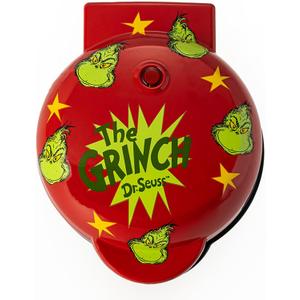 Uncanny Brands Dr. Seuss Grinch Mini Waffle Maker - Small Kitchen Appliance
