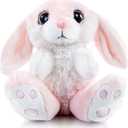 My OLi Bunny Stuffed Animal 8.5in Plush Rabbit Stuffed Bunny with Floppy Ear Bedtime Friend Soft Toy Gifts for Girls Boys Kids, Pink