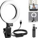 NEEWER Basic 5" Ring Light for Video Conference Lighting, Clip on Light Kit with Desk Tripod Stand for Monitor Laptop Computer Zoom Call Live Streaming Remote Working Learning Video Recording, BR60 (Black)