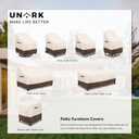 Swivel Patio Chair Cover 4 Pack, 600D Waterproof Heavy Duty Outdoor Chair Cover, Patio Furniture Covers, Outdoor Furniture Covers Waterproof, 33 W x 35 D x 36 H inches Beige and Brown