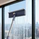 3 in 1 Window Squeegee for Home, Window Cleaning Kit with 60" Extension Pole, Professional Window Cleaner Tool for Outdoor Windows, Glass, Mirrors, Screens with 3 Microfiber Cloths & Screen Brush