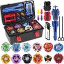 Battling Top Set, X Burst Gyro Toys 12 Spinning Tops 3 Launchers Combat BX Battling Game with Portable Storage Box Gift for Kids Children Boys 0671