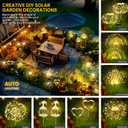 GIGALUMI Garden Decor Outdoor Lights 120LED 2Pack, Solar Garden Lights Outside Fairy Firework Decorative,Solar Powered for Yard Pathway Flowerbed Planter Balcony Patio 4th of July Decor, Warm White