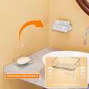 2 x SUOXING Adhesive Bar Soap Holder for Shower Wall,Clear Plastic Soap Savers for Bar Soap,Hanging Soap Rack and Soap Dish Tray for Bathroom with Command,Drill-Free,Pack of 2