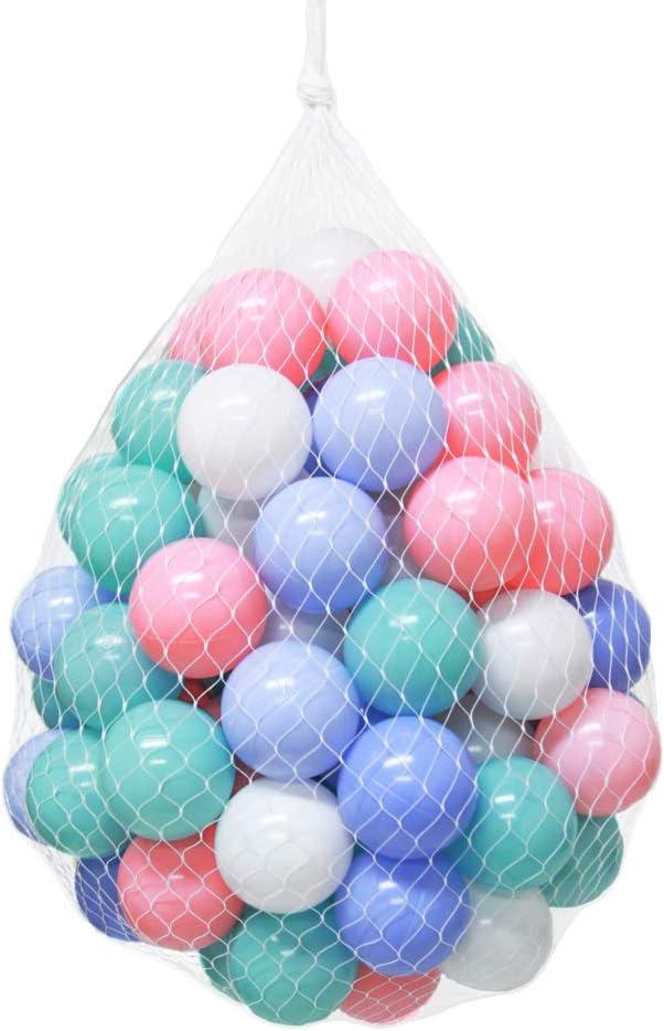 Wonder Space Soft Pit Balls, Chemical-Free Crush Proof Plastic Ocean Ball, BPA Free with No Smell, Safe for Toddler Ball Pit/Kiddie Pool/Indoor Baby Playpen, 50 Balls, Mix-Pastel