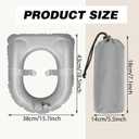 Gilprop Travel Toilet Seat Riser Inflatable Padded Toilet Seat for Seniors Portable PVC Bedside Commode Grey Raised Cushion with Suction Cup and Storage Bag for Elderly Recovery Senior Travel Camping