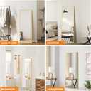 TRAHOME Standing Mirror Full Length Mirror,15" x 56" Large Floor Mirror with Aluminium Frame for Door Bedroom Bathroom Living Room(Gold)
