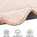 Bath Mats 36x24 Non-Slip Absorbent Bathroom Rug, Quick Dry Machine Washable Shower Tub Mat with Rubber Backing, Soft Floor Carpet for Bathroom Decor Wave White