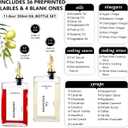 Olive Oil Dispenser Bottle for Kitchen, Soy Sauce Dispenser, Cooking Vinegar Dispenser Set, Glass Oil Cruet with 4 Pourer Spouts, Coffee Syrup Dispenser (Golden Daisy, 4 Pack)