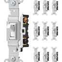DEWENWILS 3 Way Toggle Light Switch, 120VAC 15A Heavy Duty Switch, Residential & Commercial Grade, Quickwire Push-in & Side Wired, UL Listed, White, 10 Pack