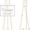 GlikCeil 57" H Gold Metal Scroll Easel Stand for Display Wedding Sign Poster Adjustable Portable Art Easels Poster Easel with Chain Support for Showcasing Pictures Artwork Coffee Exhibition Canvas