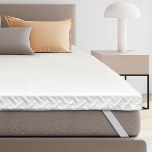 3 Inch Gel Memory Foam Mattress Topper California King Size for Back Pain, Cooling Mattress Pad Bed Topper with Removable and Washable Bamboo Cover, CertiPUR-US & Oeko-Tex Certified  White
