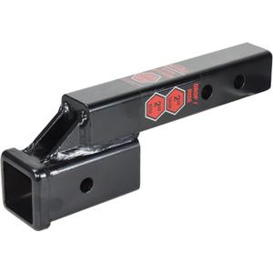 TOPTOW 64121 2-inch Receiver Trailer Hitch Extension Riser with 2-inch Rise/Drop, Solid Shank, 10000lbs Capacity, Anti-Rattle Bolt