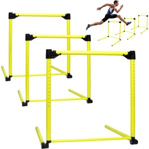 3 Pack Adjustable Height Hurdles Training Equipment, Agility Speed Jumping Training Equipment for Basketball Soccer Football Dogs, Indoor & Outdoor, Detachable Hurdles Track and Field(Green)