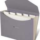 Blue Lake ECOLIFE Plastic-Free Accordion File Folders 6 Pocket Expanding File Folder Organizer Grey