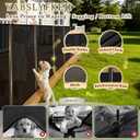 Retractable Baby Gates Extra Wide 200 Inch, 42 Inch Tall Mesh Dog Gate with Reinforcement Rods, Hardware Mounted Safety Gate for Large Openings, Stairs, Garage, Deck, Driveway, Indoor Outdoor, Black