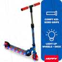 Huffy Light Up Inline Scooter for Kids, 2 Wheel Kick Scooter with LED Lights and Rear Brake, Foldable, Adjustable Handlebar on Select Models, Durable Frame, Licensed Character Graphics