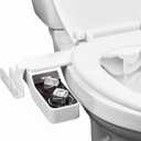 VEVOR Bidet Attachment for Toilet, Hot & Cold Non-Electric Water Sprayer - Dual Retractable Nozzles, Adjustable Water Pressure, 0.3 Ultra Thin Bidet Toilet Seat Attachment for Rear and Feminine Wash