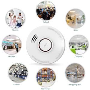 LSHOME 3 Pack Smoke Detector Fire Alarms 9V Battery Operated Photoelectric Sensor Smoke Alarms Easy to Install with Light Sound Warning, Test Button,9V Battery Included Fire Safety for Home