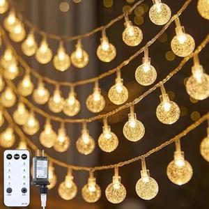 Minetom Crystal Globe String Lights Plug in - 66 ft 200 LED Globe Fairy String Lights with Remote and Timer, Waterproof for Bedroom Tent Loft Bed Window Porch Patio Wedding Holiday Decor, Warm White Minetom Crystal Globe String Lights Plug in - 66 ft 200 LED Globe Fairy String Lights with Remote and Timer, Waterproof for Bedroom Tent Loft Bed Window Porch Patio Wedding Holiday Decor, Warm White