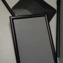 11"x17" Pedestal Poster Sign Holder Stand with Heavy Duty Solid Steel Base, Adjustable Floor Standing Sign Holder for Vertical and Horizontal View Sign Super Stable Displayed Stands, Black