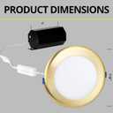 6 inch Slim Ultra-Thin Round Downlight Luminaire, Brushed Brass Finish, LED Recessed Light Fixtures Dimmable, 20W=135W, 1700 Lumens, IC Rated, 5CCT Selectable 2700K|3000K|3500K|4100K|5000K
