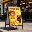 Youlina 6 Pcs 23.6x36 Heavy Duty A-Frame Sandwich Board, Double-Sided Folding Sidewalk Sign with Carry Handles, Black Steel Portable Outdoor Advertising Sign Holder Frame Only