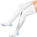 BOCOSO Ted Hose Thigh High Anti Embolism Compression Stockings 15-20 mmHg Graduated Medical Support Stocking 1 Pair with Silicone Band Women & Men for Swollen, Flight, Recovery, Training.
