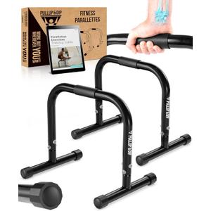 PULLUP & DIP Fitness Parallettes, Medium Parallette Bars For Calisthenics, Crossfit & Gymnastics, Handstand Bars With Extra Wide Handle & No Wobbling