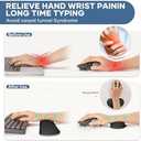 Office Ergonomic Memory Foam Computer Mouse and Keyboard Wrist Rest pad Support Carpal Tunnel, Wrist Rest for Keyboard and Mouse, Wrist Support Set (Black)