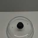 Bezrat Microwave Tall Glass Plate Cover | Splatter Guard Lid with Easy Grip Silicone Handle Knob | 100% Food Grade | BPA Free and Dishwasher Safe | 10 Inch (Black-)