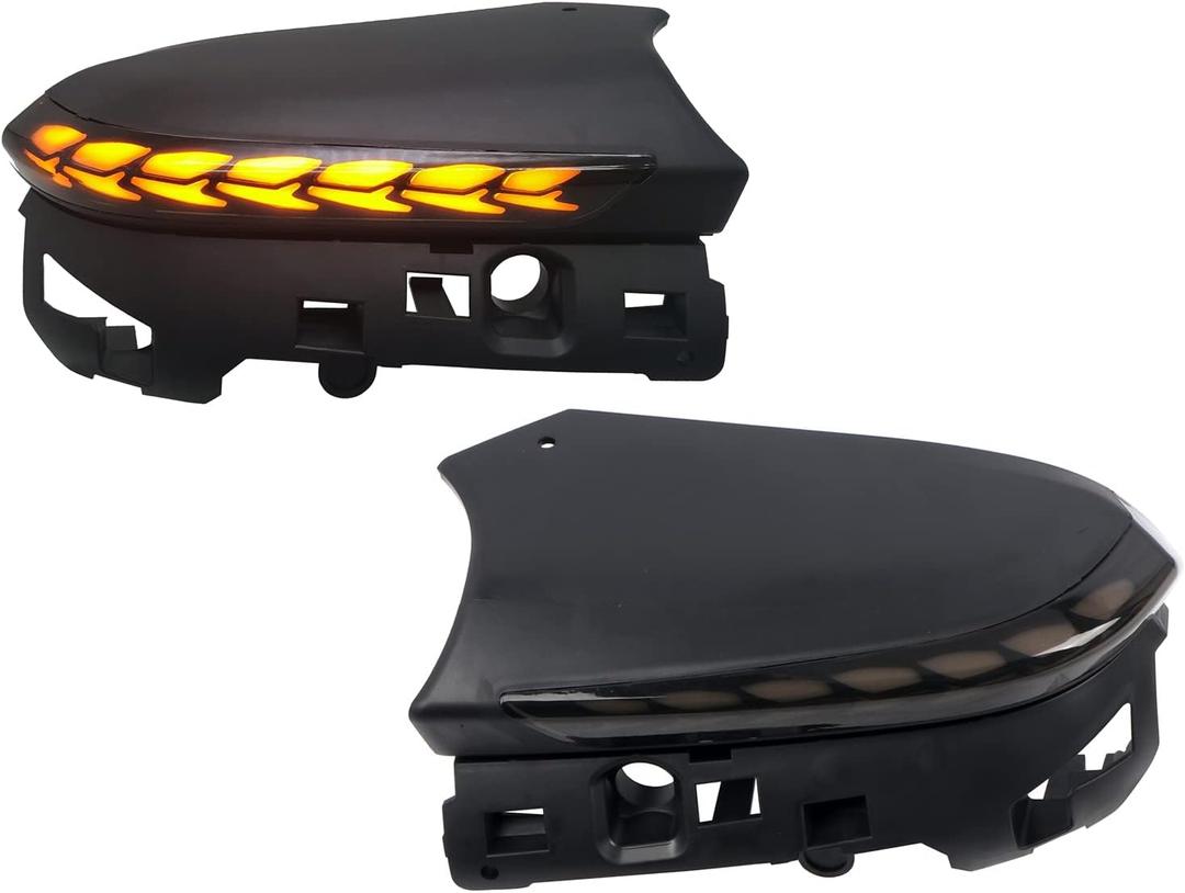HIGH FLYING for Toyota Camry 2018-2024 Car LED Side Mirrors Sequential Dynamic Turn Signal Lights Indicator Set of a Pair Smoked Black Type A (Only Fit No Turn Signal Lights)