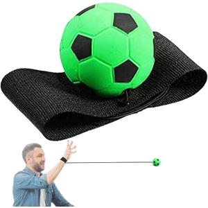 9 x 63mm Green Wrist Return Ball -Sports Wrist Balls On A String Rubber Rebound Bouncy Wristband Balls- Adjustable Bounce Back Ball with String Finger Exercise Toy Activity