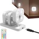 LED Stair Lights, 3-Piece Magnetic Night Lamp, Multi-Mode Wireless Stickons Light with Sturdy Material, Deck Lighting, Stair Accessory with Easy Install Design, Home Tool for Bedroom and Living Room