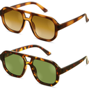 livho Trendy Polarized Square Aviator Sunglasses Women Men Square Eyewear Frame, Retro Sun Glasses for Women Men 2025 Shades