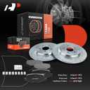 A-Premium 12.99 inch(330mm) Rear Drilled and Slotted Disc Brake Rotors+Ceramic Pads Kit Compatible with Ford & Lincoln Models - Edge/MKX 2011-2012, Explorer 12-19, Flex 09-19, MKS 09-12, Taurus 10-19
