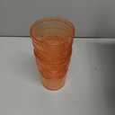 Ciaell 12 Pack Romantic Plastic Water Glasses - 14 Oz Amber Vintage Drinking Glasses, Embossed Ribbed Plastic Cups, Textured Striped Set for Juice, Beverages, Beer, Cocktai