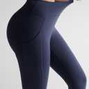 RUNNING GIRL Leggings with Pockets for Women,High Waist Athletic Yoga Pants with Tummy Control Buttery Soft (Blue, S)