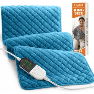 Extra Large Heating Pad for Back Pain 32"x24" King Size XL Electric Heating Pad for Period Cramps Relief & Body Neck Shoulder Auto Shut Off Heat Pad Temperature Settings Machine Washable Blue