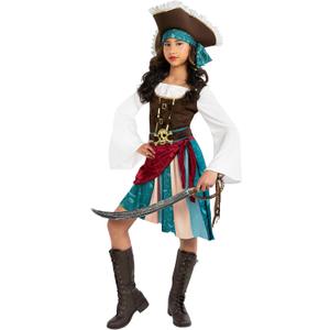 Morph Pirate Captain Girls Pirate Costume Girl Halloween Costumes for Girls Buccaneer Costume Dress Halloween (Medium)