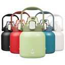 BJPKPK Insulated Water Bottles with Straw, 27 oz Cute Water Bottles with Handle, BPA Free Stainless Steel Metal Jug, Easy Carry Flasks for Men & Women, Light Green (Cant close and Scratched)