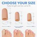 Small Toe Protectors Soft Gel Silicone Toe Caps for Pain Relief, Corns, Ingrown Toenails 6-Pack Bandages for Men & Women