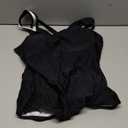 American Trends One Piece Swimsuit Women Modest Bathing Suit Long Torso Full Coverage Swimwear Teen Girls Criss Cross Back (Small, Black)