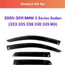 KPY Rain Guards Fit for 2005-2011 BMW 3 Series Sedan, Out-Channel Window Visors Vent Wind Deflectors 4PC, Car Accessories for 05-11 BMW 323 325 328 330 335 M3