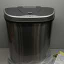 Ninestars DZT-70-11R Automatic Touchless Motion Sensor Semi-Round Trash Can/Recycler, 18.5 Gal. 70 L., Stainless Steel