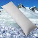 HOMFINE Cooling Pillowcase Body Size - Double Side Q-Max 0.439 Cooling Fiber for Pillow Protector, Breathable Long Cold Pillow Cover for Hot Sleeper Night Sweat, Hidden Zipper, 1 Pack (20"x54", Grey)