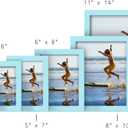 Renditions Gallery Photo Frames 8x10 inch Picture Frame Set of 4 High-end Modern Style, Made of Solid Wood and High Definition Glass Ready for Wall and Tabletop Photo Display, Blue Frame (8"x10")