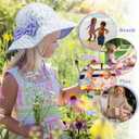 Bows Baby Girl Sun Hat Toddler Summer Bucket Hats for Kids Sun Protection Cap Girls Beach Hat Swim Pool (3-6 Months)